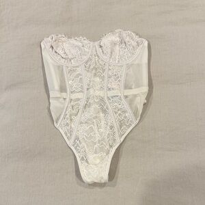Victorias Secret White Lace Bustier